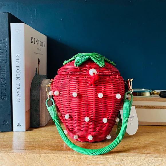 Kate Spade x Target Exclusive Pear Embellished Strawberry Basket Bag - Picture 2 of 10